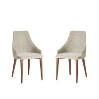 Manhattan Comfort 2-1013370 2-Piece Utopia 2.0 Dining Armchair in Beige and Copper